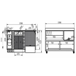 Modulo Bar M150 con lavabo