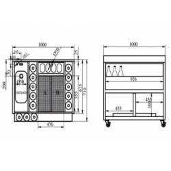 Cocktail Station M100 con lavabo