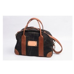 Borsa Tool Bag Barman Grigio Scuro in Tela e Vera Pelle