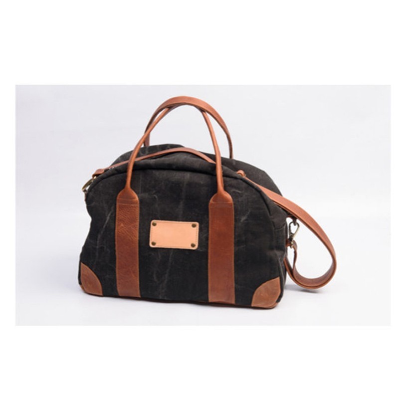 Borsa Tool Bag Barman Grigio Scuro in Tela e Vera Pelle