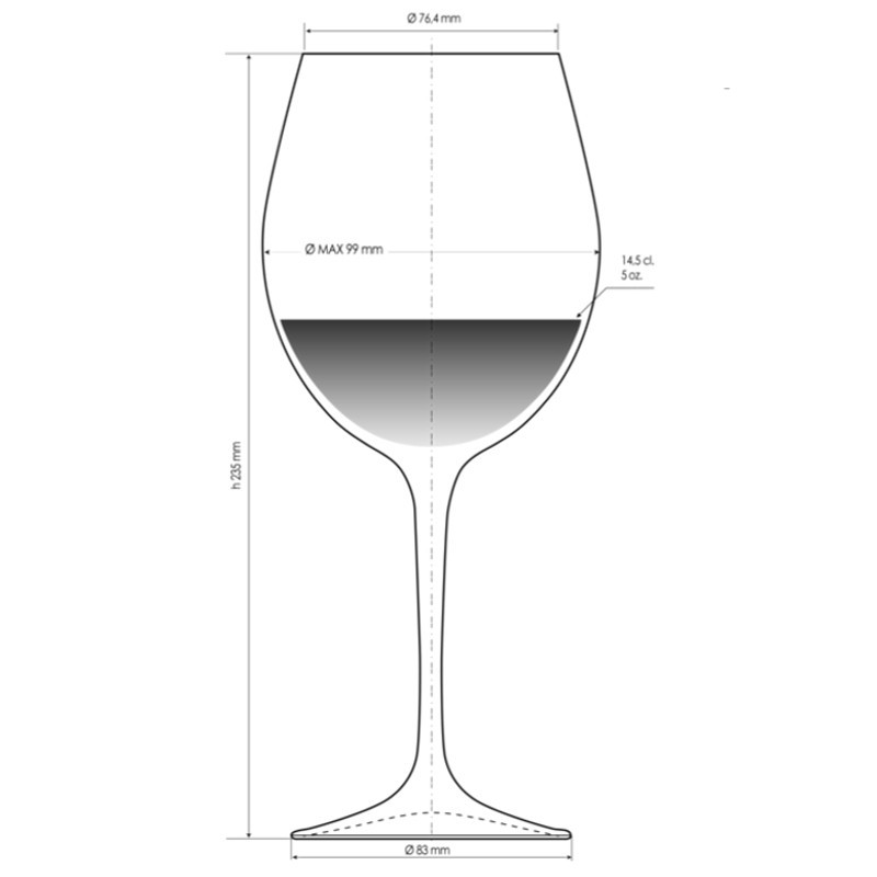 Calice vino rosso Invino RCR 65 cl Set 6 pezzi