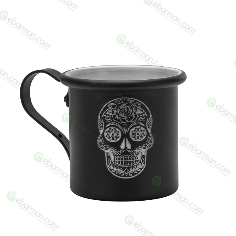 Tazza in alluminio Nero opaco Mexican Skull 42.5 cl