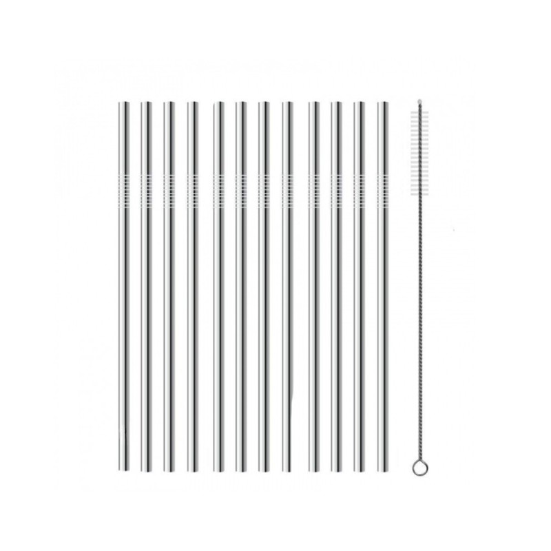 Cannucce in acciaio dritte 21,5 cm 12pz