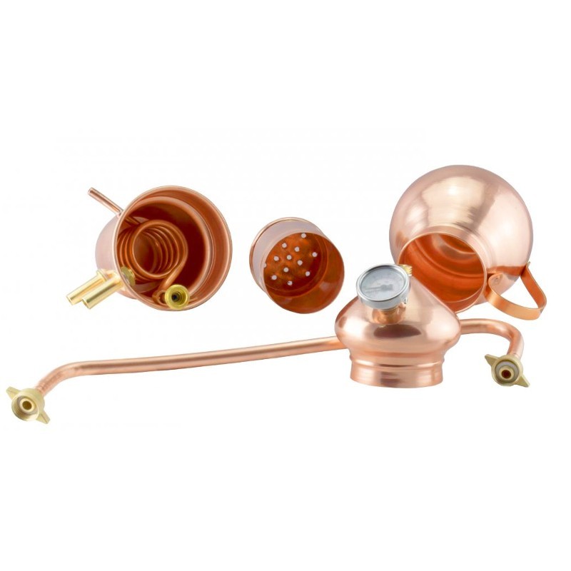 Alambicco In Rame LUSA Colonna 5L - Per Distillazione Oli Essenziali, Profumi E Liquori - Foto 5