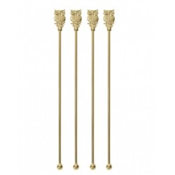 Stirrer con gufo oro 20 cm 4pz