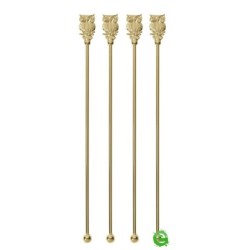 Stirrer con gufo oro 20 cm 4pz