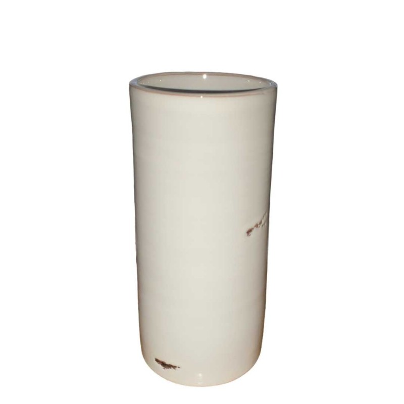 Bicchiere Mug in terracotta smaltato di colore bianco 42,5 cl