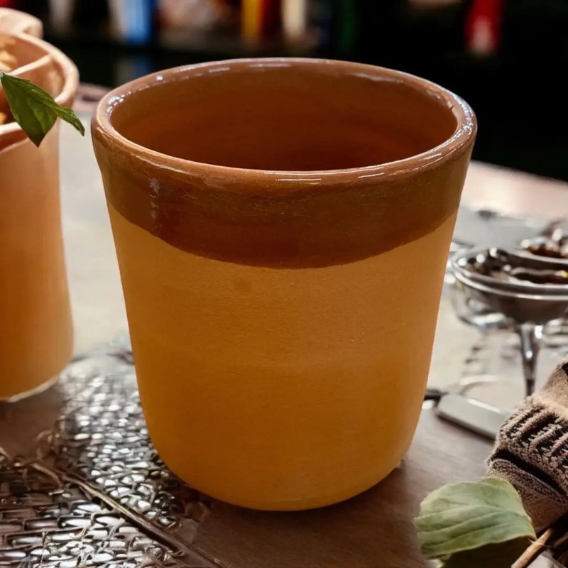 Bicchiere Mug in Terracotta Cilindrico semigrezzo 33/35 cl