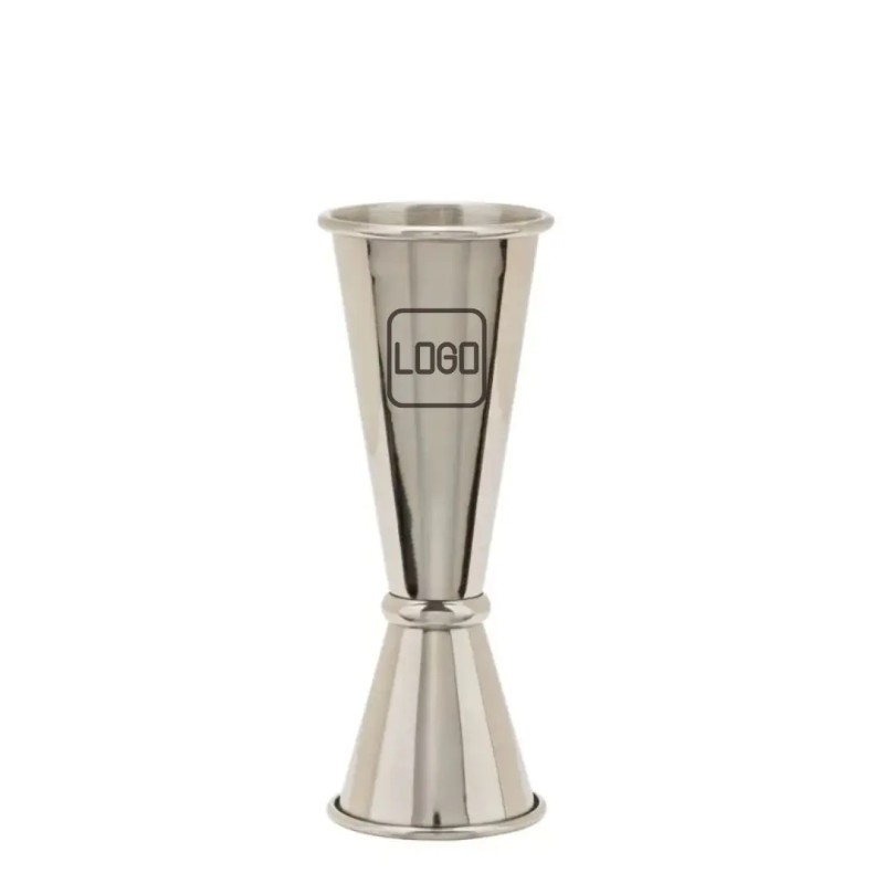 Jigger style japanese 30/60 ml in acciaio lucido con logo personalizzato
