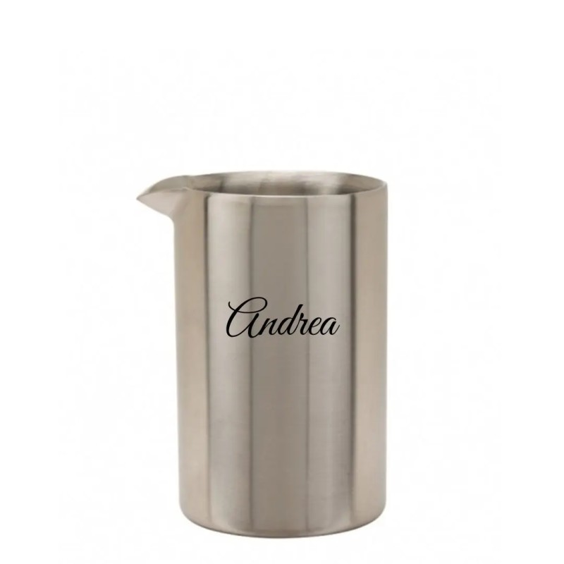 Mixing Glass Acciaio inox satinato Double Wall 600 ml con nome personalizzato