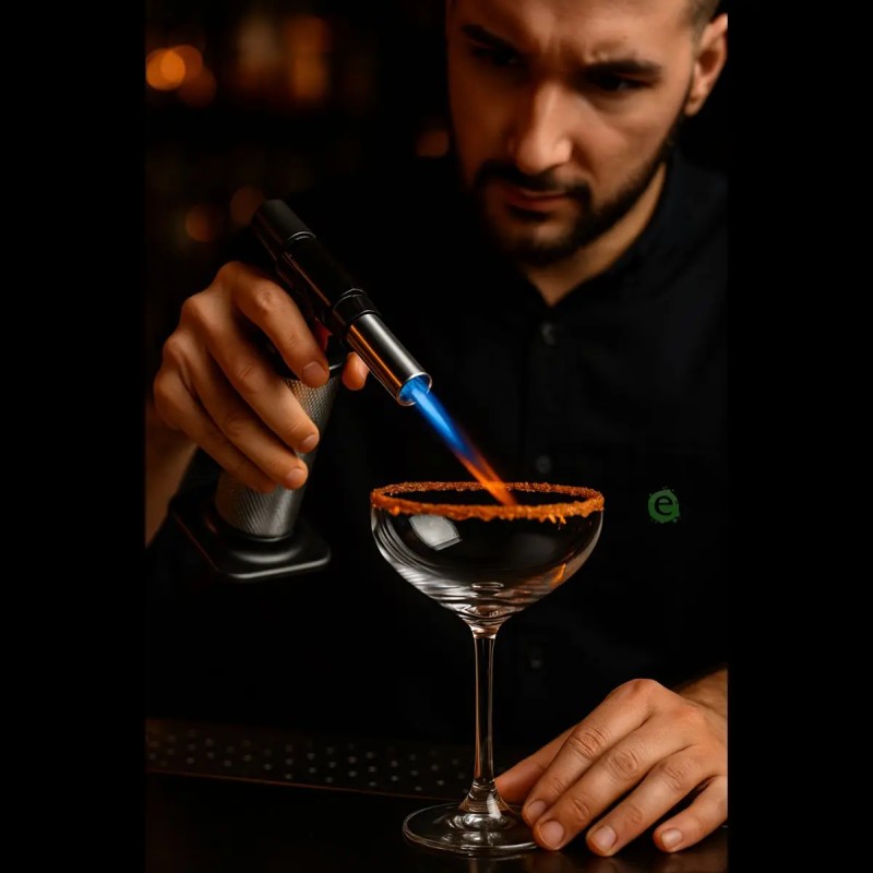 Torcia da Barman Professionale Cromo