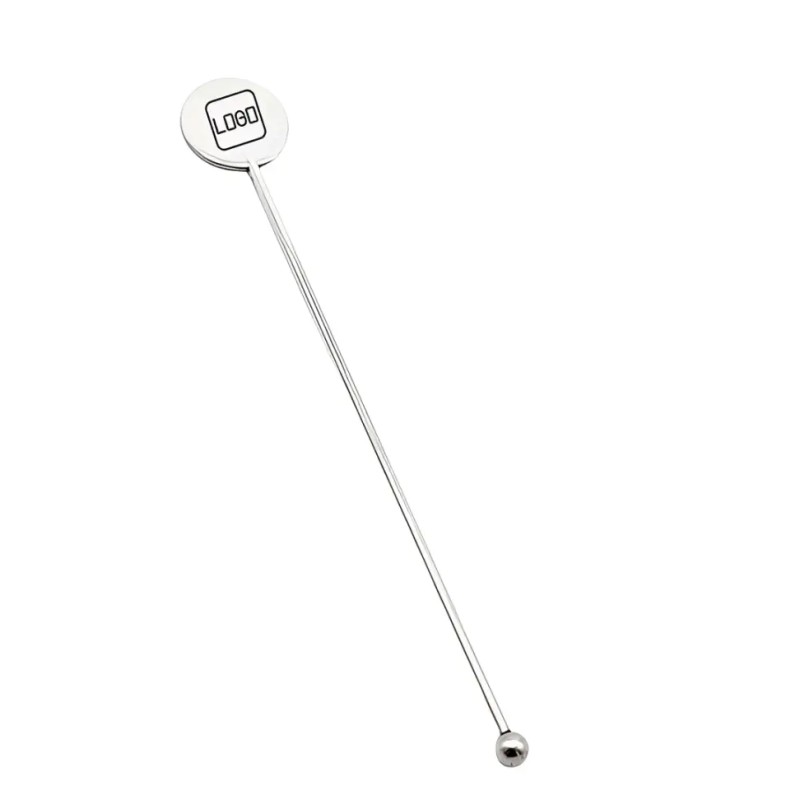 Stirrer Round in acciaio 21.5 cm set 4 pezzi con logo personalizzato
