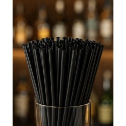 Cannucce biodegradabili nere 21 cm diametro 0,6 mm 500 pezzi