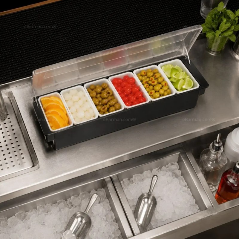 Bar Condiment holder 6 vasche