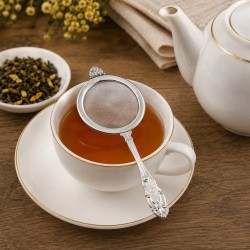 Colino per tè modello Delano in acciaio inox a maglia fine