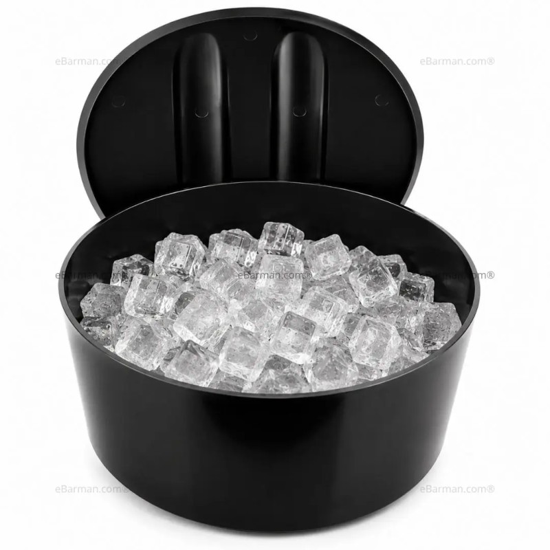Portaghiaccio grande nero 12 lt con griglia interna