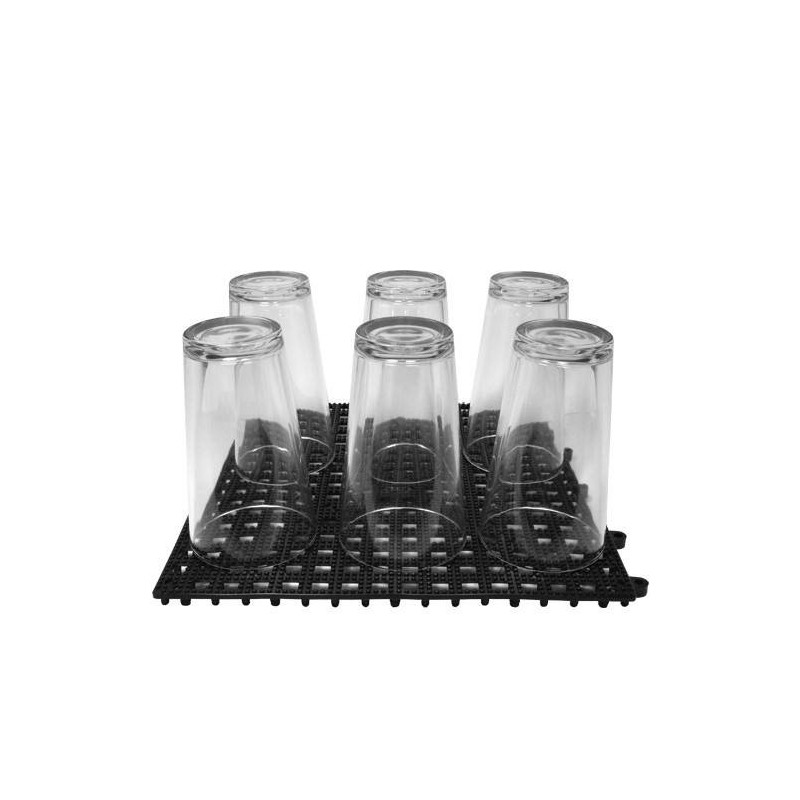 Tappetino sottobicchiere bar componibile 33 x 33 cm nero