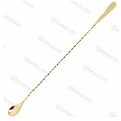 Bar Spoon Hight Twist Flat Top Oro 40 cm