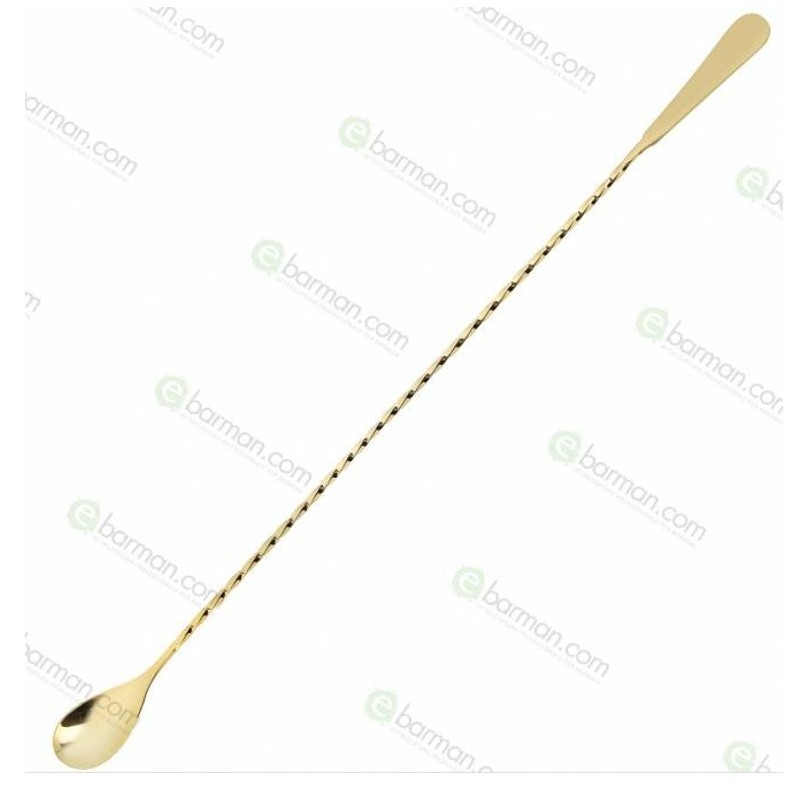 Bar Spoon Hight Twist Flat Top Oro 40 cm